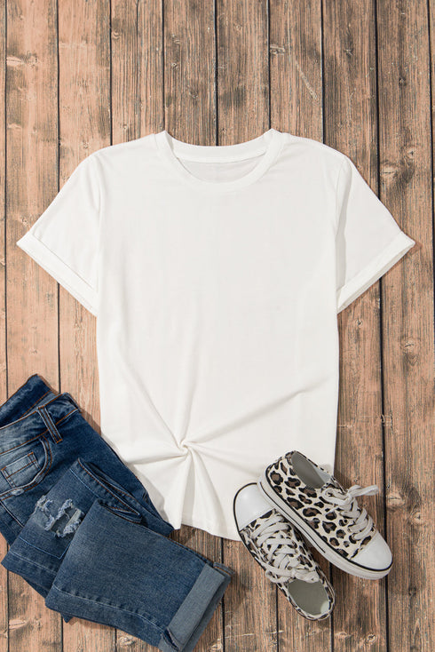 Soft Stretch Blend Crew Neck Short Sleeve Tee