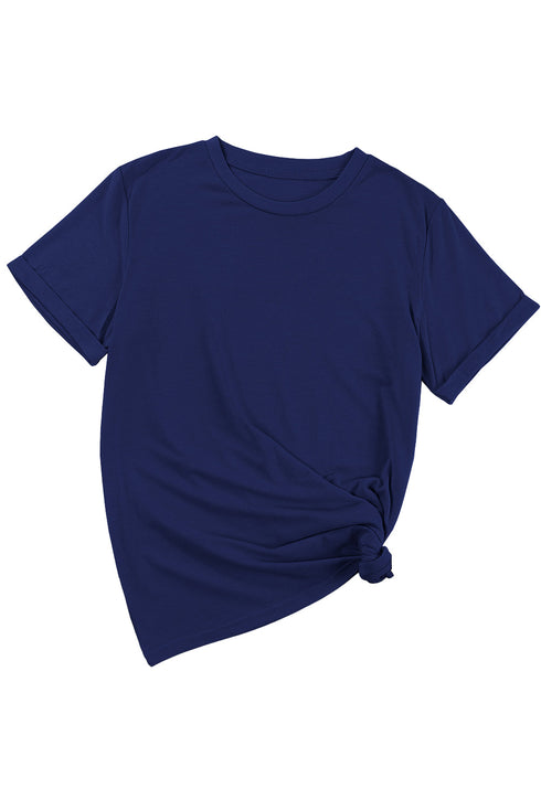Soft Stretch Blend Crew Neck Short Sleeve Tee