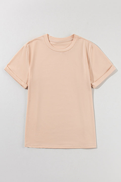 Soft Stretch Blend Crew Neck Short Sleeve Tee