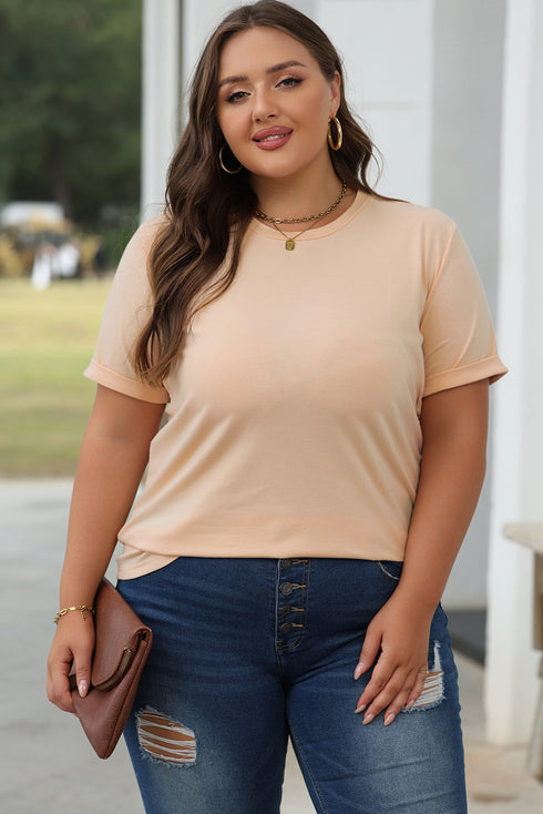 Soft Stretch Blend Crew Neck Short Sleeve Tee