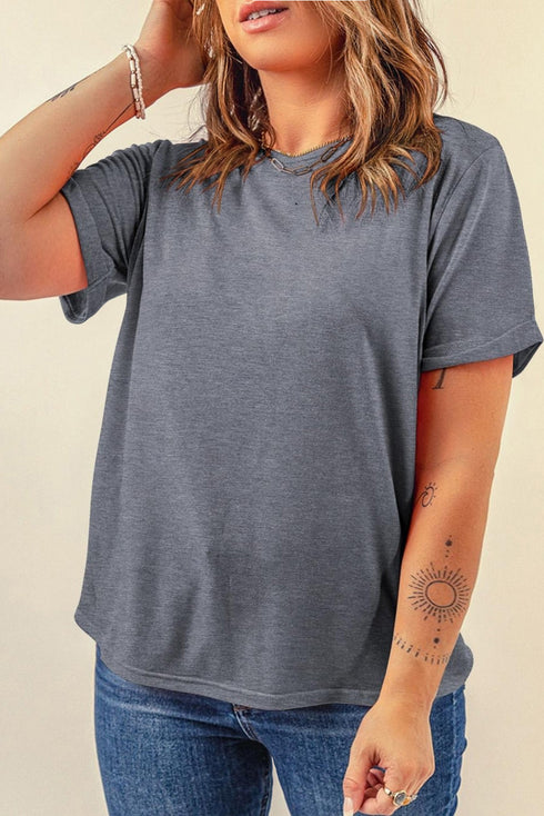 Soft Stretch Blend Crew Neck Short Sleeve Tee