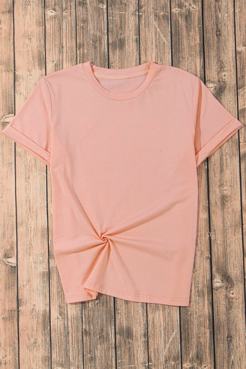 Soft Stretch Blend Crew Neck Short Sleeve Tee