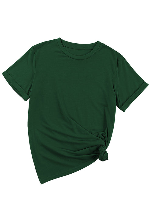 Soft Stretch Blend Crew Neck Short Sleeve Tee