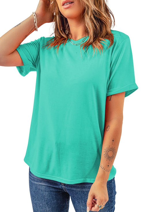 Soft Stretch Blend Crew Neck Short Sleeve Tee