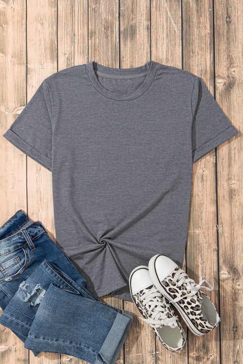 Soft Stretch Blend Crew Neck Short Sleeve Tee