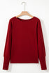 Soft Stretch Blend Extended Cuff Long Sleeve Top