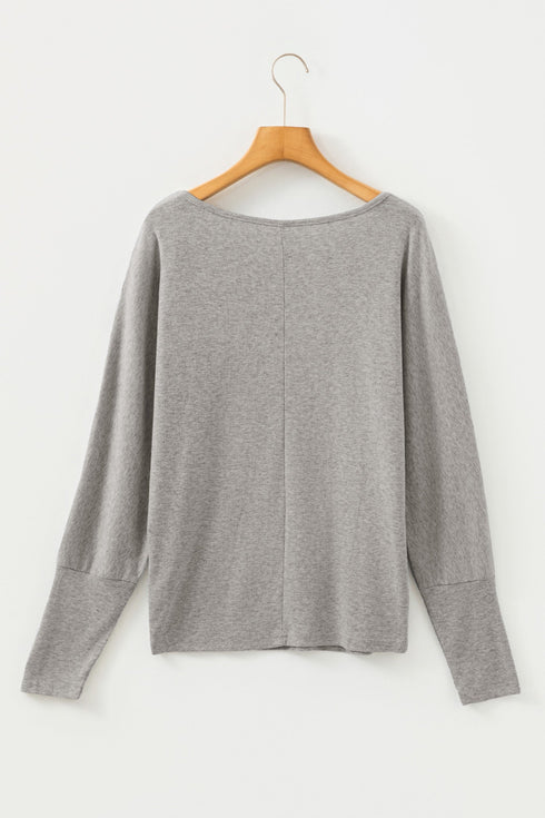 Soft Stretch Blend Extended Cuff Long Sleeve Top