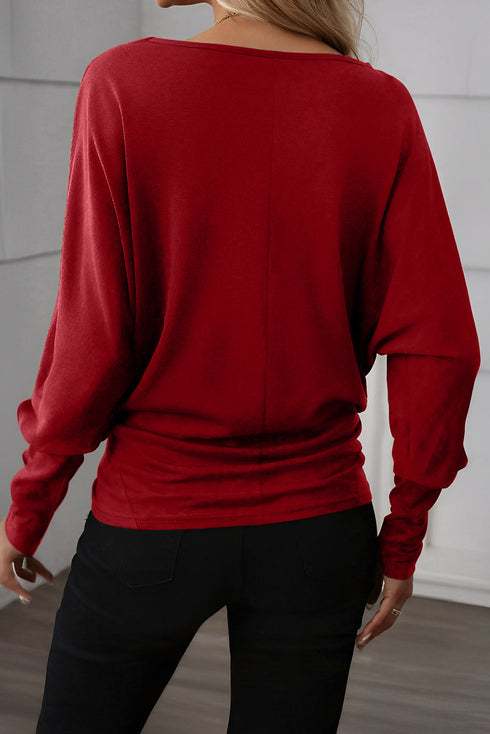 Soft Stretch Blend Extended Cuff Long Sleeve Top