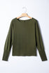 Soft Stretch Blend Extended Cuff Long Sleeve Top