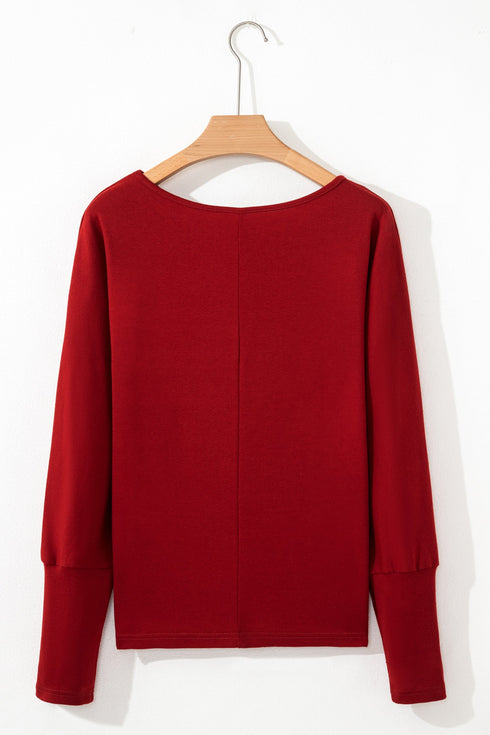 Soft Stretch Blend Extended Cuff Long Sleeve Top
