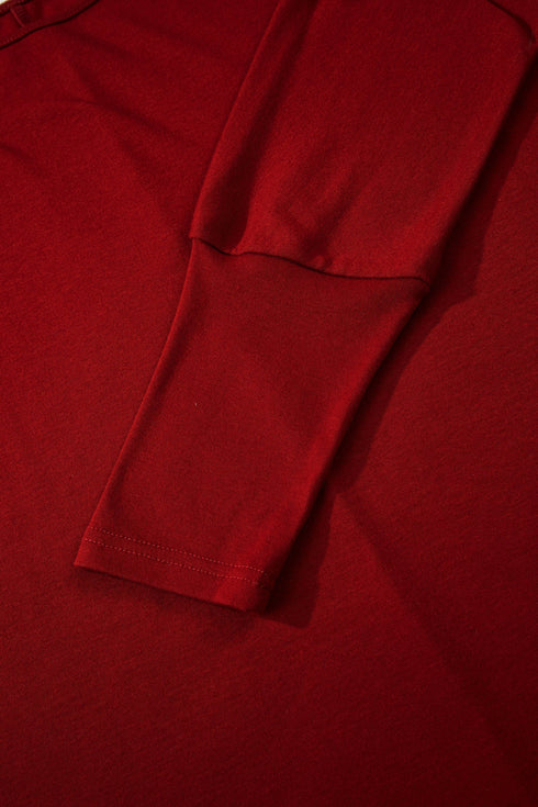 Soft Stretch Blend Extended Cuff Long Sleeve Top