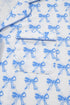 Soft Stretch Bow Print Piped Notched Collar Button Front Wide Leg Pajama Set