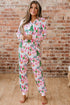 Soft Stretch Button Neck Two Piece Lounge Set