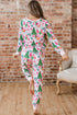 Soft Stretch Button Neck Two Piece Lounge Set