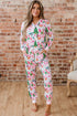 Soft Stretch Button Neck Two Piece Lounge Set