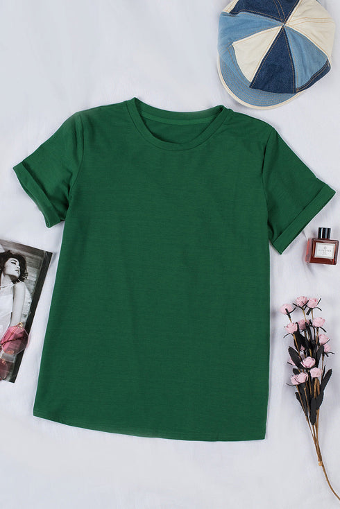 Soft Stretch Crew Neck Short Sleeve Jersey Tee
