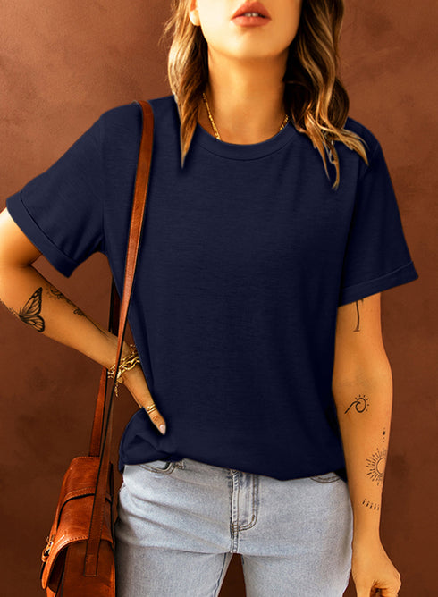 Soft Stretch Crew Neck Short Sleeve Jersey Tee