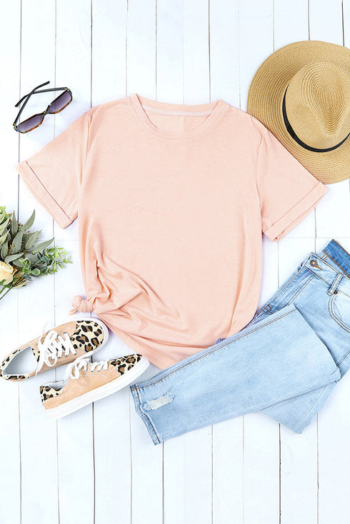 Soft Stretch Crew Neck Short Sleeve Jersey Tee