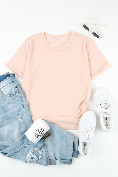 Soft Stretch Crew Neck Short Sleeve Jersey Tee