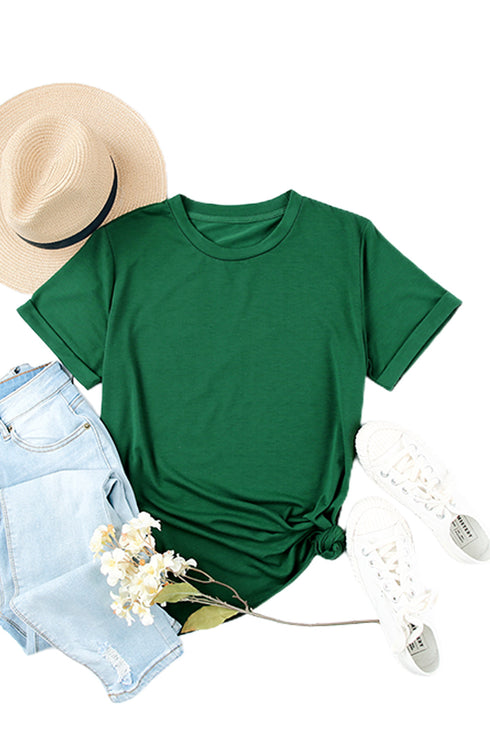 Soft Stretch Crew Neck Short Sleeve Jersey Tee