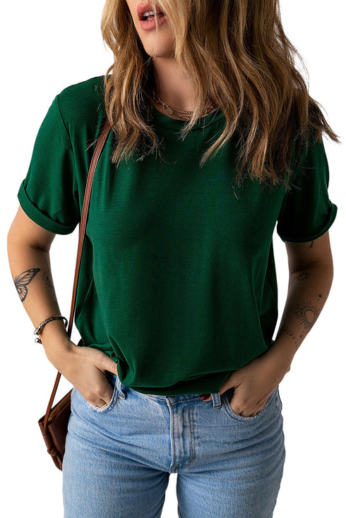Soft Stretch Crew Neck Short Sleeve Jersey Tee