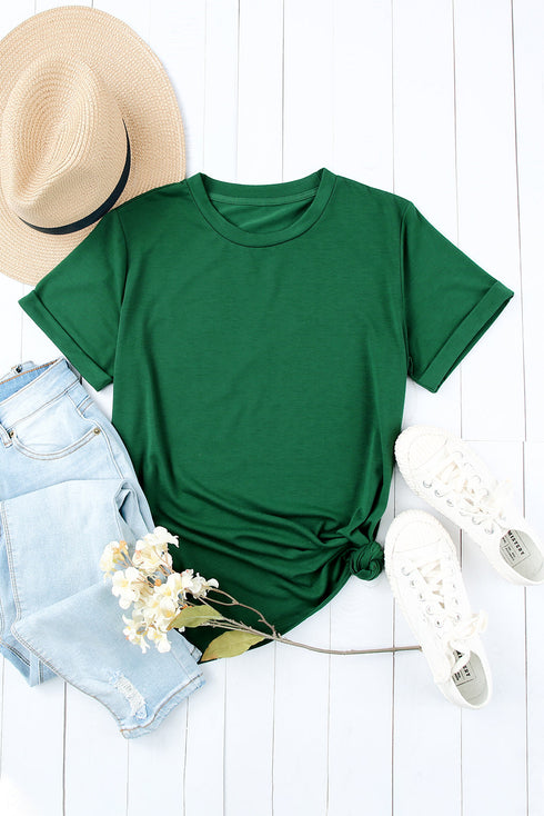 Soft Stretch Crew Neck Short Sleeve Jersey Tee