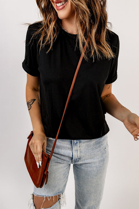 Soft Stretch Crew Neck Short Sleeve Jersey Tee