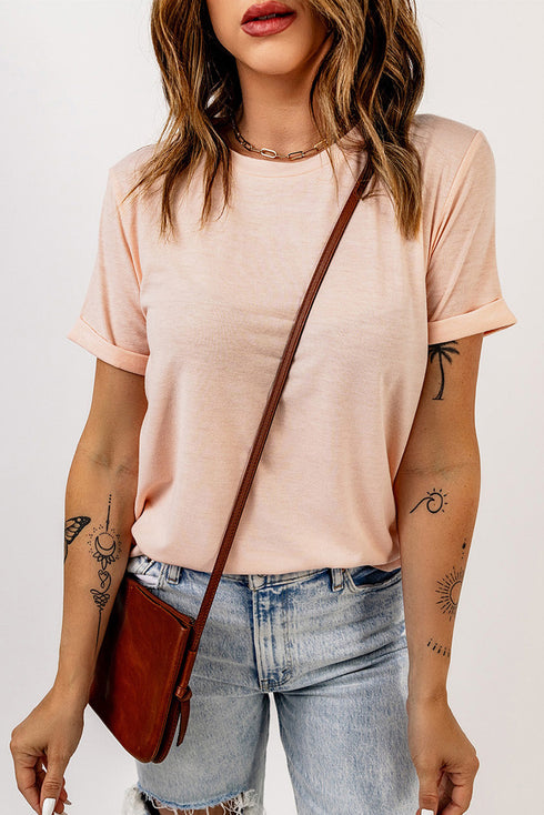 Soft Stretch Crew Neck Short Sleeve Jersey Tee
