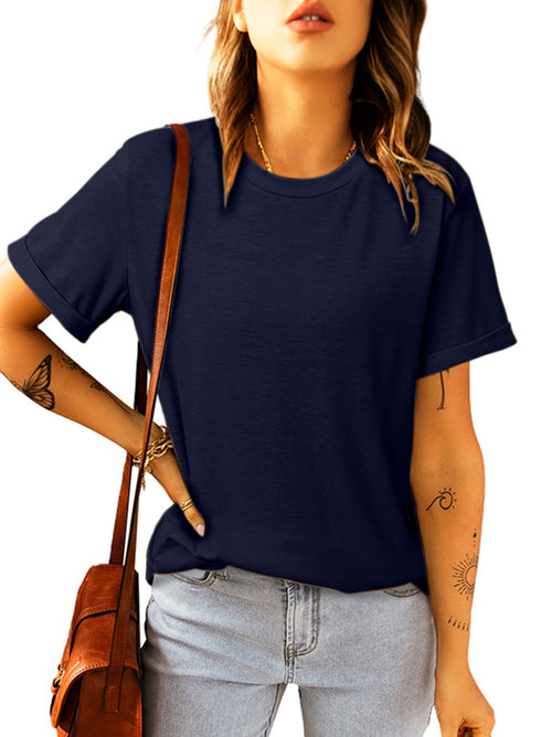 Soft Stretch Crew Neck Short Sleeve Jersey Tee