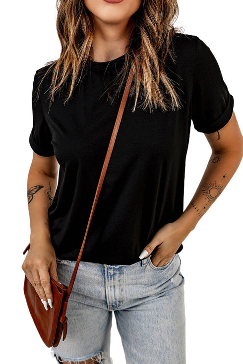 Soft Stretch Crew Neck Short Sleeve Jersey Tee