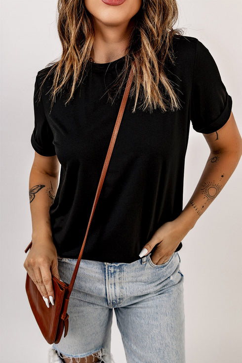 Soft Stretch Crew Neck Short Sleeve Jersey Tee