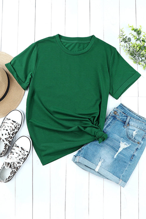 Soft Stretch Crew Neck Short Sleeve Jersey Tee