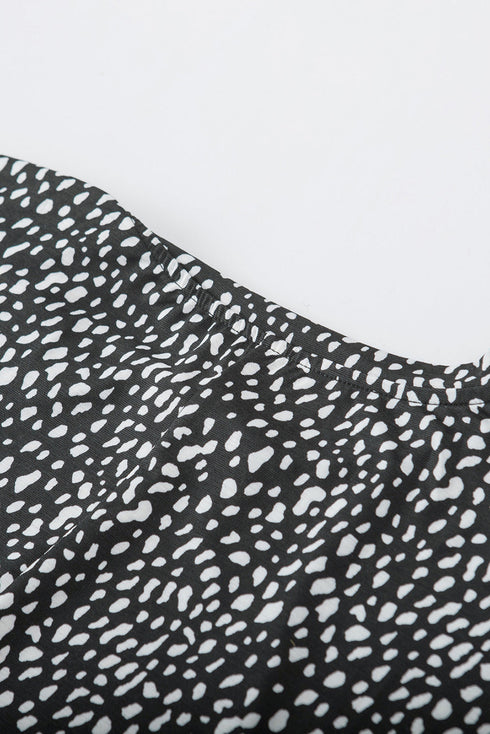 Soft Stretch Knit Animal Pattern Tunic Top