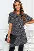 Soft Stretch Knit Animal Pattern Tunic Top