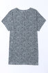 Soft Stretch Knit Animal Pattern Tunic Top