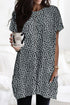 Soft Stretch Knit Animal Pattern Tunic Top