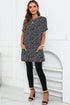 Soft Stretch Knit Animal Pattern Tunic Top
