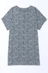 Soft Stretch Knit Animal Pattern Tunic Top