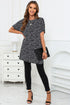 Soft Stretch Knit Animal Pattern Tunic Top