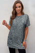 Soft Stretch Knit Animal Pattern Tunic Top