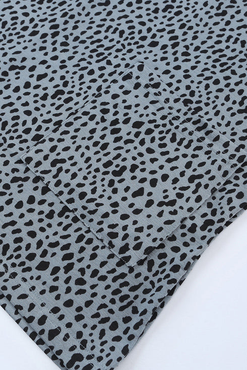 Soft Stretch Knit Animal Pattern Tunic Top