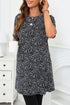 Soft Stretch Knit Animal Pattern Tunic Top