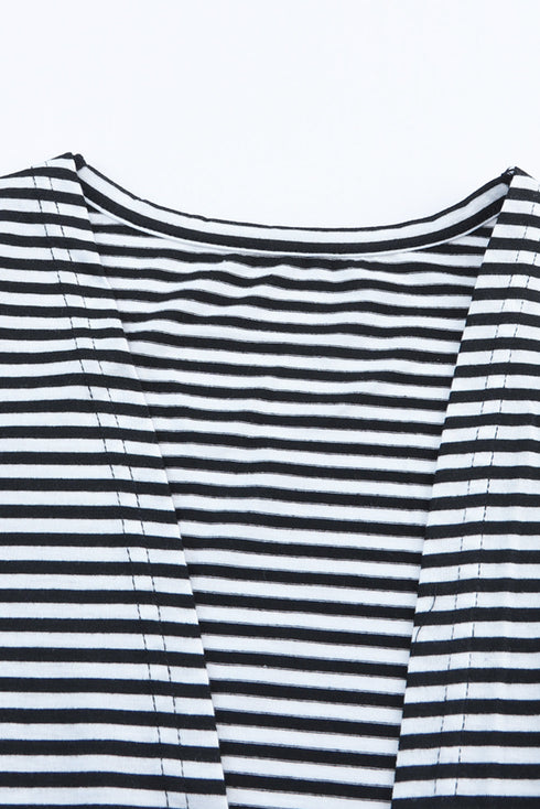Soft Stretch Knit Striped Long Layering Cardigan