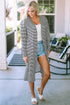 Soft Stretch Knit Striped Long Layering Cardigan