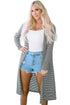 Soft Stretch Knit Striped Long Layering Cardigan