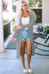 Soft Stretch Knit Striped Long Layering Cardigan