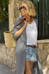 Soft Stretch Knit Striped Long Layering Cardigan