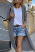 Soft Stretch Knit Striped Long Layering Cardigan