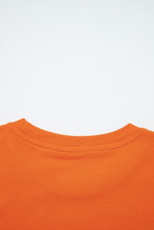 Soft Stretch Solid Crew Neck Rolled Cuff Relaxed Tee