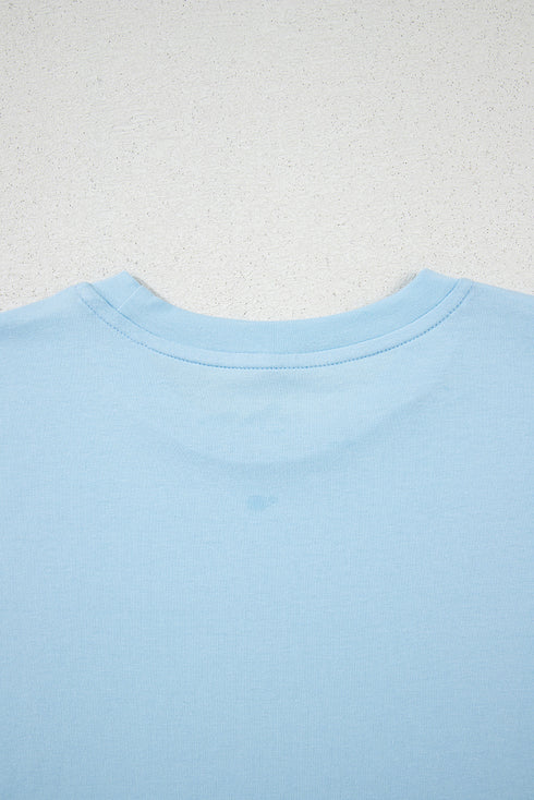 Soft Stretch Solid Crew Neck Rolled Cuff Relaxed Tee